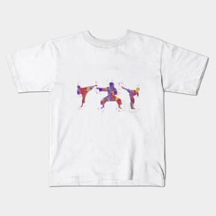 Karate mom with sons Kids T-Shirt